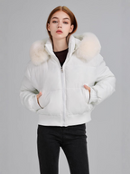 Fashionable new winter down cotton coat for women, short, loose, Korean style, thickened, warm coat for petite women.