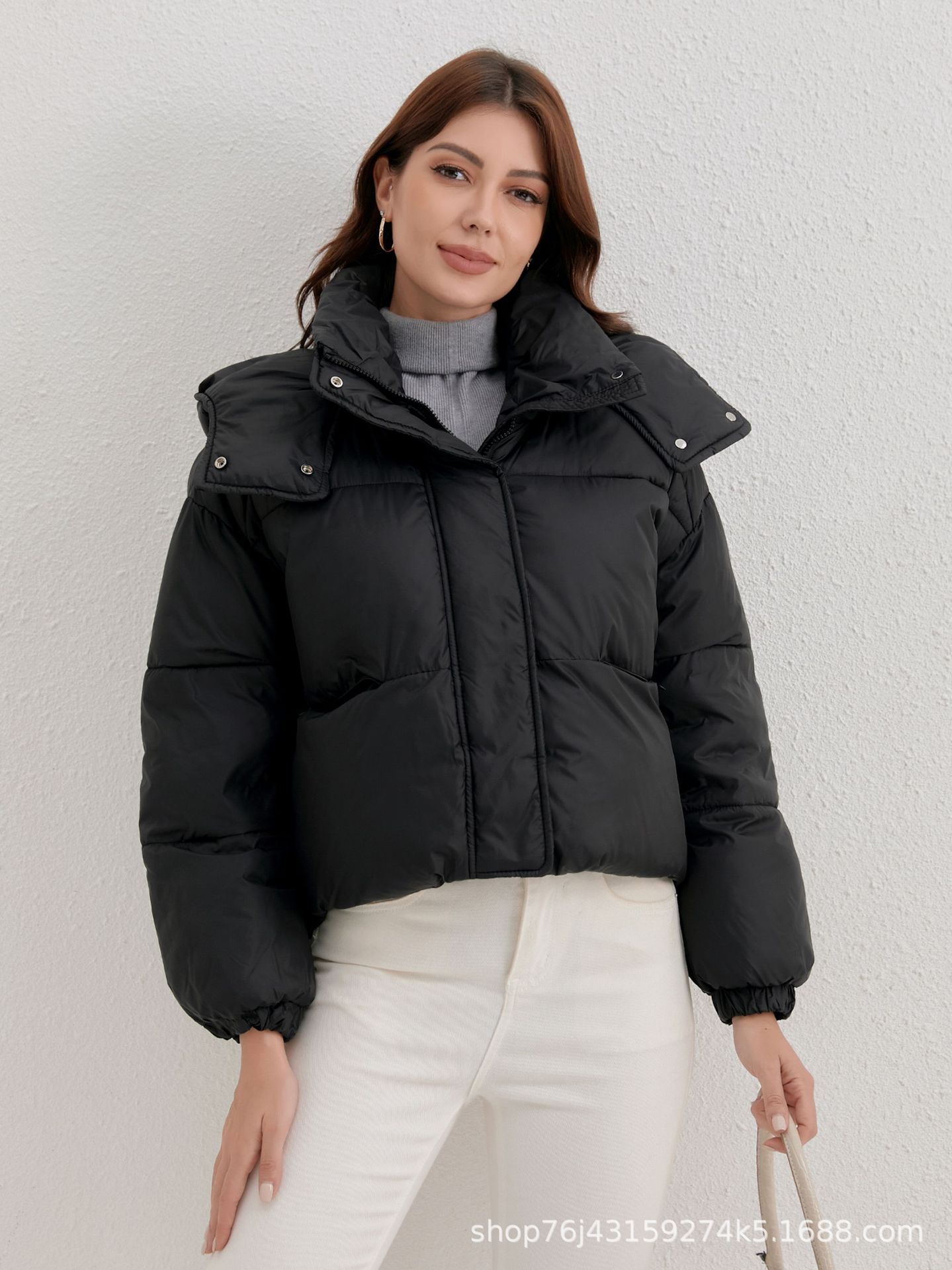 New women's down jacket, winter 2025 new style, short down jacket, hooded puffer jacket.