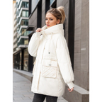 New style mid-length Korean-style down-filled cotton coat, fashionable puffer jacket, loose fit.