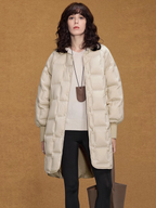 Samsung 90% White Duck Down Jacket Women's Mid-Length 2025 Winter New Fashionable Taped Seam Warm Puffer Jacket