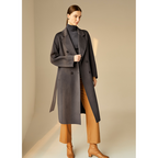Hand-made double-breasted, double-sided woolen cashmere overcoat for women – new autumn/winter style.