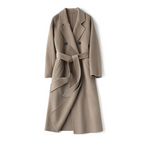 Hand-made double-breasted, double-sided woolen cashmere overcoat for women – new autumn/winter style.