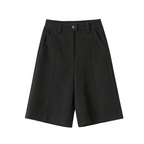 Women's wool trousers, new autumn/winter style, high-waisted, five-point trousers, petite, elegant, slimming, straight-leg wide-leg trousers