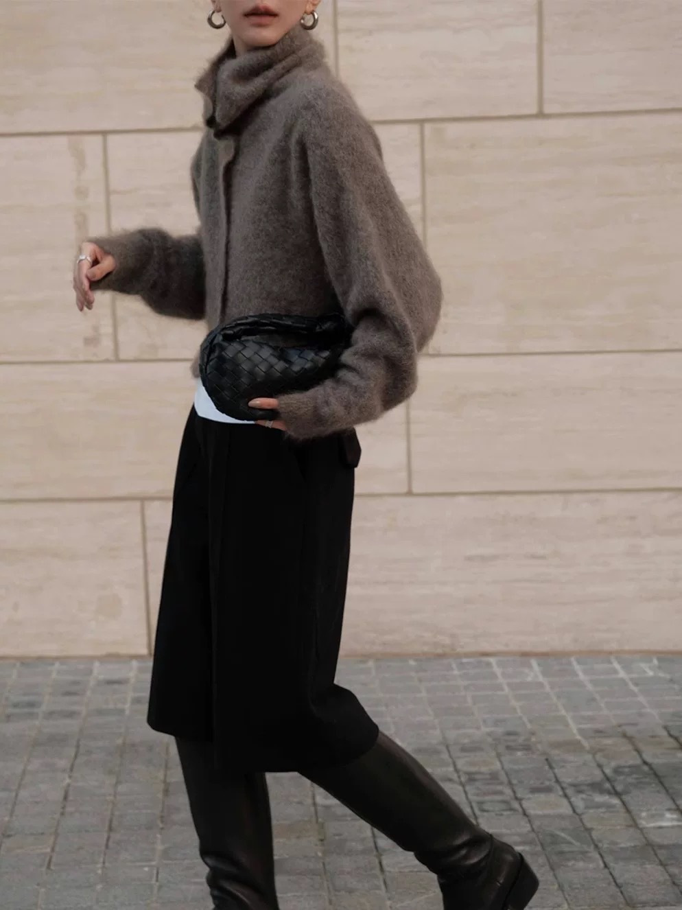 2025 New Arrival: Old-fashioned, High-end Thickened Woolen Suit Pants for Women, Autumn/Winter Straight Leg Black Five-Point Pants/Boot Pants