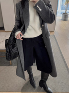 2025 New Arrival: Old-fashioned, High-end Thickened Woolen Suit Pants for Women, Autumn/Winter Straight Leg Black Five-Point Pants/Boot Pants
