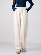 Autumn/Winter Fleece-Lined Thickened Chenille Wide-Leg Trousers, High-Waisted, Loose-Fitting Corduroy A-Shaped Straight-Leg Trousers