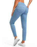 Women's set style elastic jeans with high waist and tight fit jeans with pockets, fashionable and versatile pants