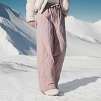 Women's down pants, fashionable and casual wide leg pants, thick and warm, cold resistant 90 duck down cotton pants, trendy 2025 winter new style