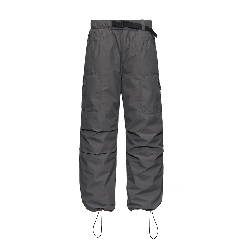 Trendy workwear, down pants, men's outdoor wear, winter warmth, straight tube windproof hiking pants, casual couple pants