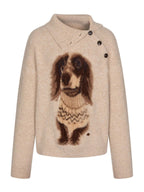 Women's Puppy Collar Pullover Knit Sweater, Autumn/Winter Thick Loose Irregular High Neck Merard Top