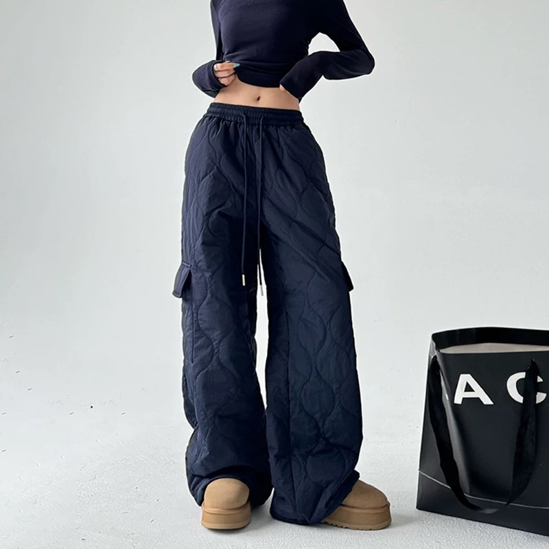 2025 Winter New Outdoor Cold resistant Warm Cotton Pants for Women, Thickened Workwear, Charge and Leisure Pants