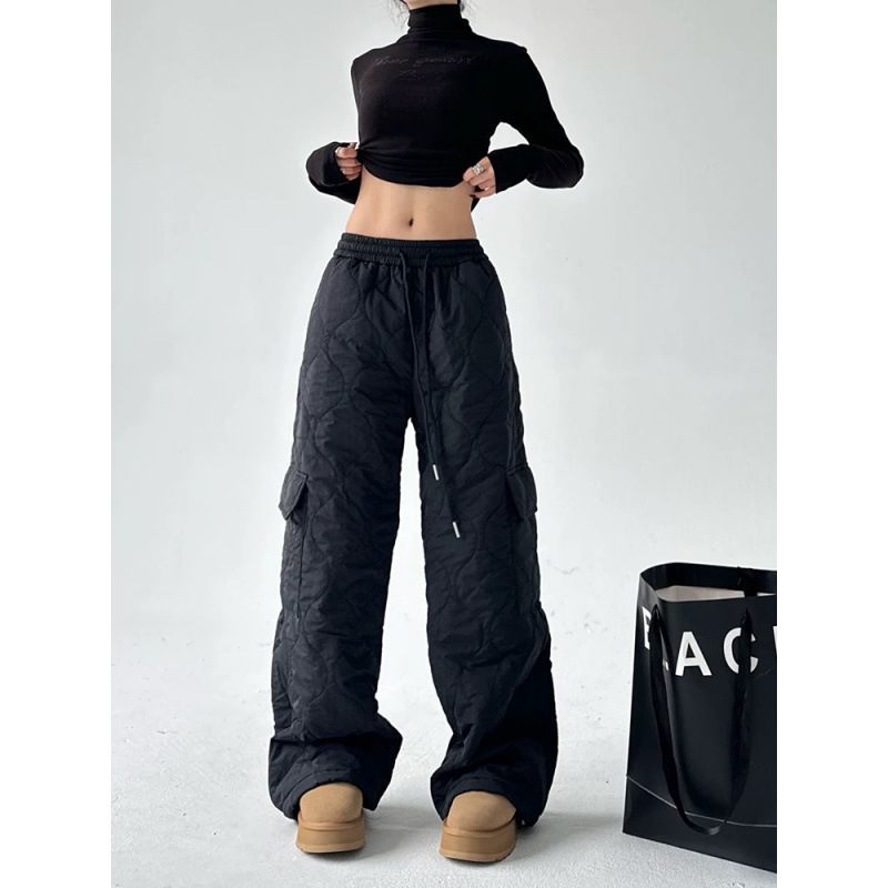 2025 Winter New Outdoor Cold resistant Warm Cotton Pants for Women, Thickened Workwear, Charge and Leisure Pants