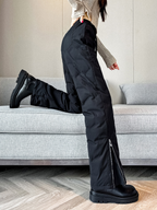Down pants, women's outdoor casual pants, wide leg loose pants, winter outdoor cold proof bell bottom pants, thick cotton pants