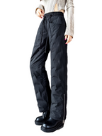 Down pants, women's outdoor casual pants, wide leg loose pants, winter outdoor cold proof bell bottom pants, thick cotton pants