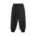 White duck down pants, women's outerwear with thick velvet and high waisted workwear, casual and warm cropped pants
