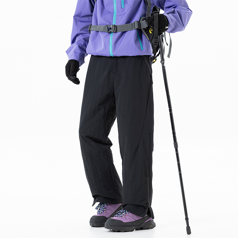 Winter thick ski pants windproof hard shell charging down pants for both men and women, cold resistant 90 white duck down casual pants
