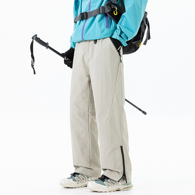 Winter thick ski pants windproof hard shell charging down pants for both men and women, cold resistant 90 white duck down casual pants