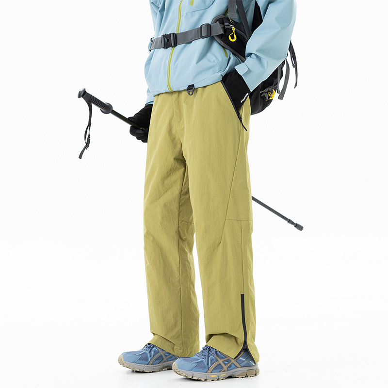 Winter thick ski pants windproof hard shell charging down pants for both men and women, cold resistant 90 white duck down casual pants
