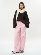 Winter new fashionable quilted down casual pants 90 duck down lightweight warm straight leg pants for women