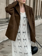 American-style vintage brown jacket with suede lining