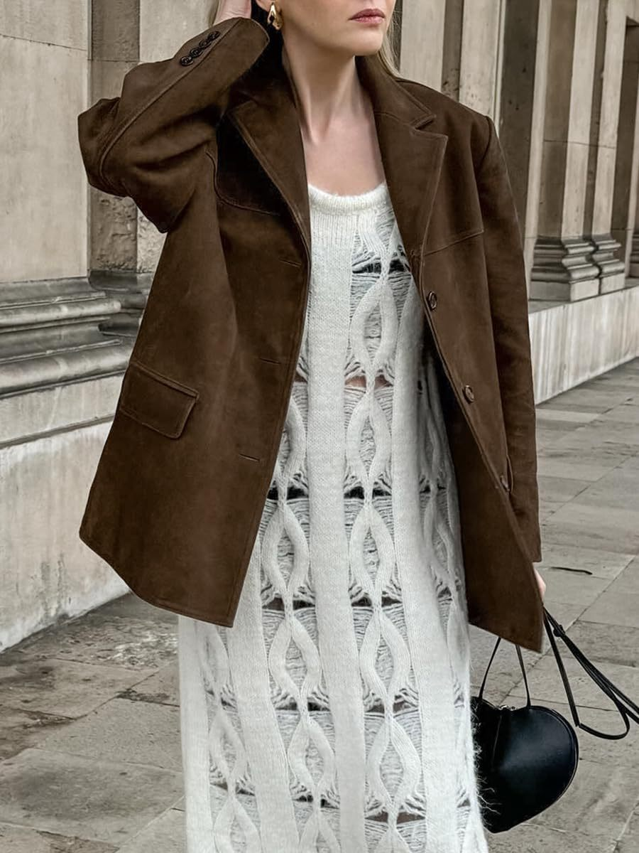 American-style vintage brown jacket with suede lining