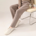 Thickened pure wool skinny pants for women, autumn and winter style, high-waisted knitted carrot harem pants, cigarette pants, casual outerwear cashmere pants