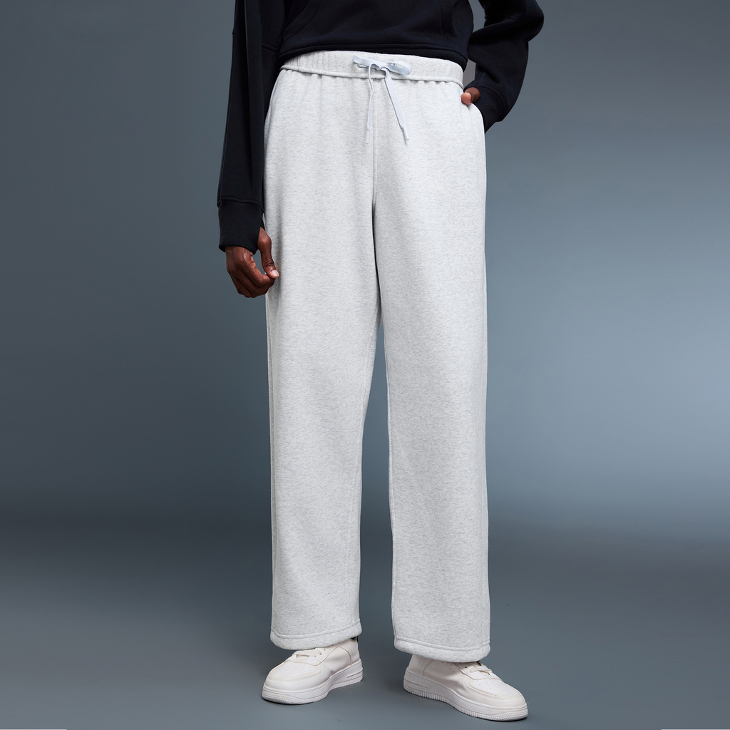 Fleece-lined casual pants, new autumn/winter style, loose straight leg, sports pants, women's warm drawstring jogger sweatpants