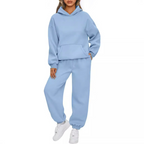 Fashionable drop-shoulder sweatshirt, casual sportswear, versatile jogger pants, women's loungewear