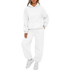 Fashionable drop-shoulder sweatshirt, casual sportswear, versatile jogger pants, women's loungewear