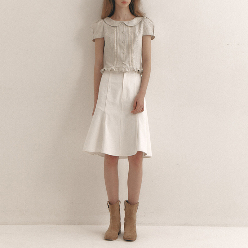 Women's wool midi skirt, 2025 autumn/winter new style, high-waisted winter skirt, petite fishtail skirt, A-line short skirt