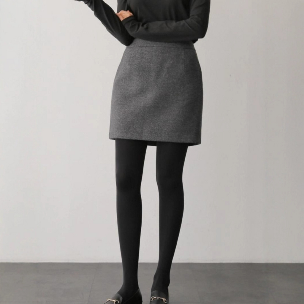 Women's wool midi skirt, new style, 2025 hot-selling outerwear, autumn and winter A-line midi skirt, short bodycon skirt