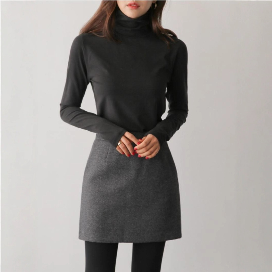 Women's wool midi skirt, new style, 2025 hot-selling outerwear, autumn and winter A-line midi skirt, short bodycon skirt