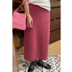 Soft and cozy wool skirt, women's wool midi skirt, autumn and winter thick knitted skirt, high-end straight pencil skirt.