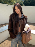 Young women's short mink coat with square collar, 2025 new winter style, faux mink fur, eco-friendly.