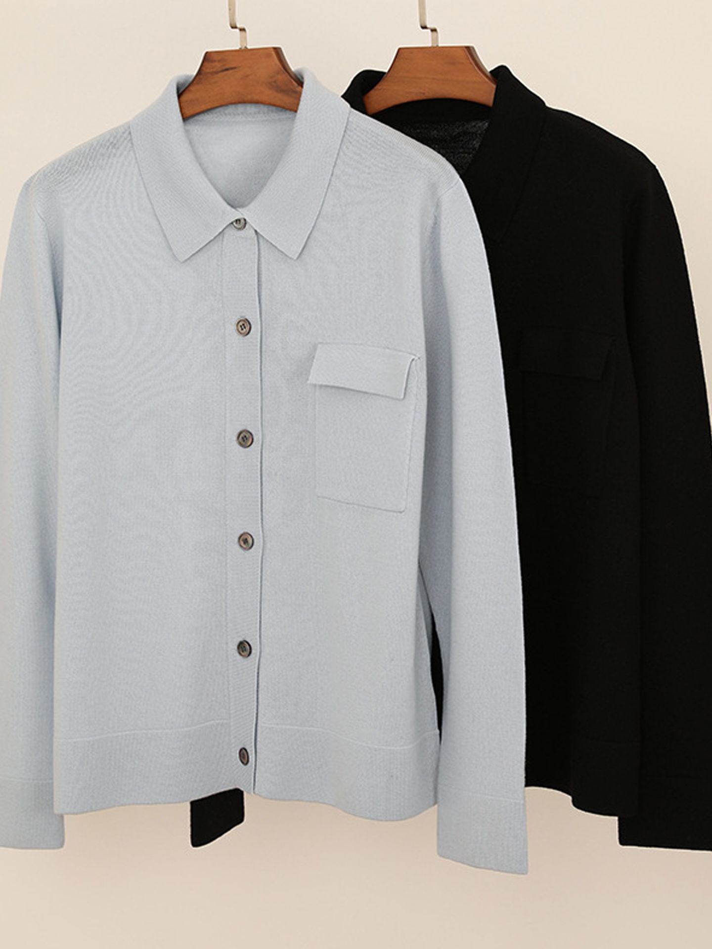 Women’s knitted long-sleeved wool sweater in a plain color – a stylish, warm, and comfortable garment.