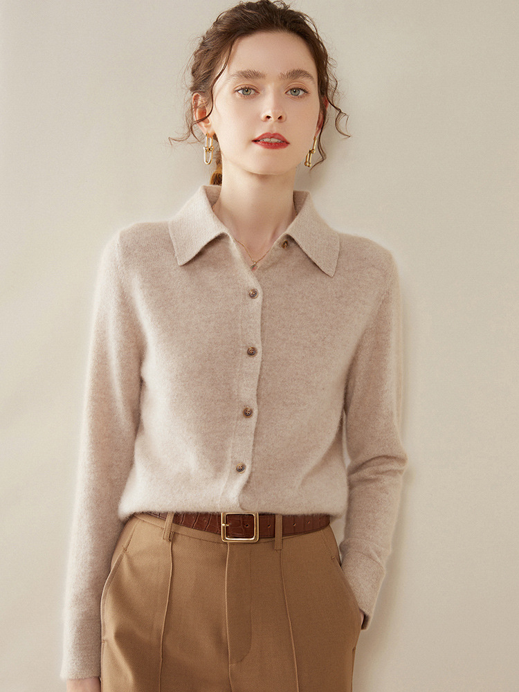 100% pure cashmere women’s shirt, knitted cardigan, jacket, and base layer.