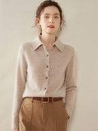 100% pure cashmere women’s shirt, knitted cardigan, jacket, and base layer.