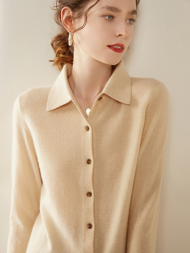 100% pure cashmere women’s shirt, knitted cardigan, jacket, and base layer.