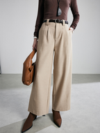 New autumn/winter style straight-leg trousers for women: slimming design, thick fabric, and wool content; also available as floor-length versions.