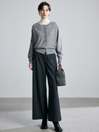 New autumn/winter style straight-leg trousers for women: slimming design, thick fabric, and wool content; also available as floor-length versions.
