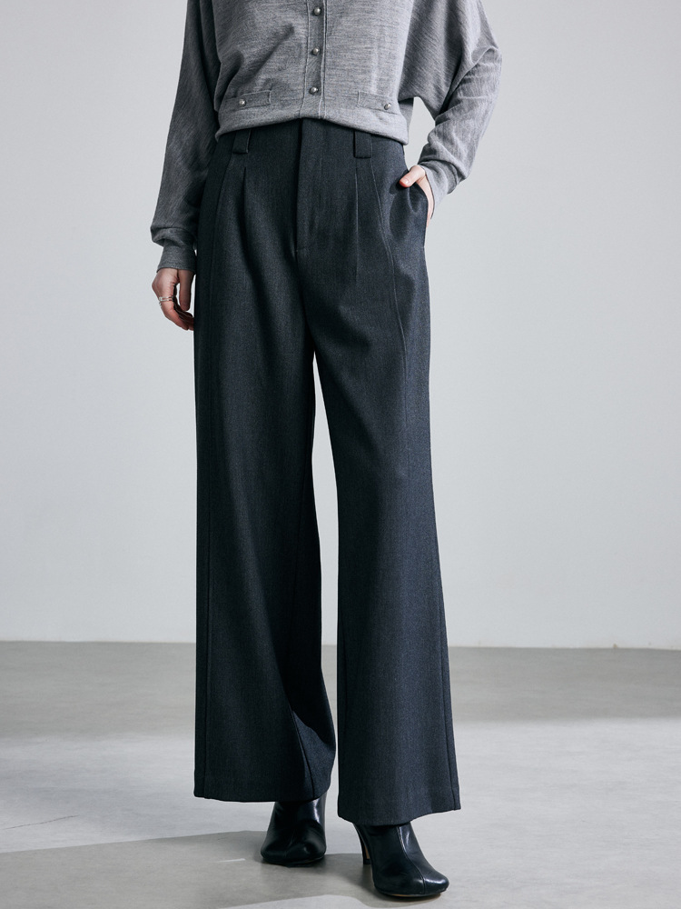 New autumn/winter style straight-leg trousers for women: slimming design, thick fabric, and wool content; also available as floor-length versions.