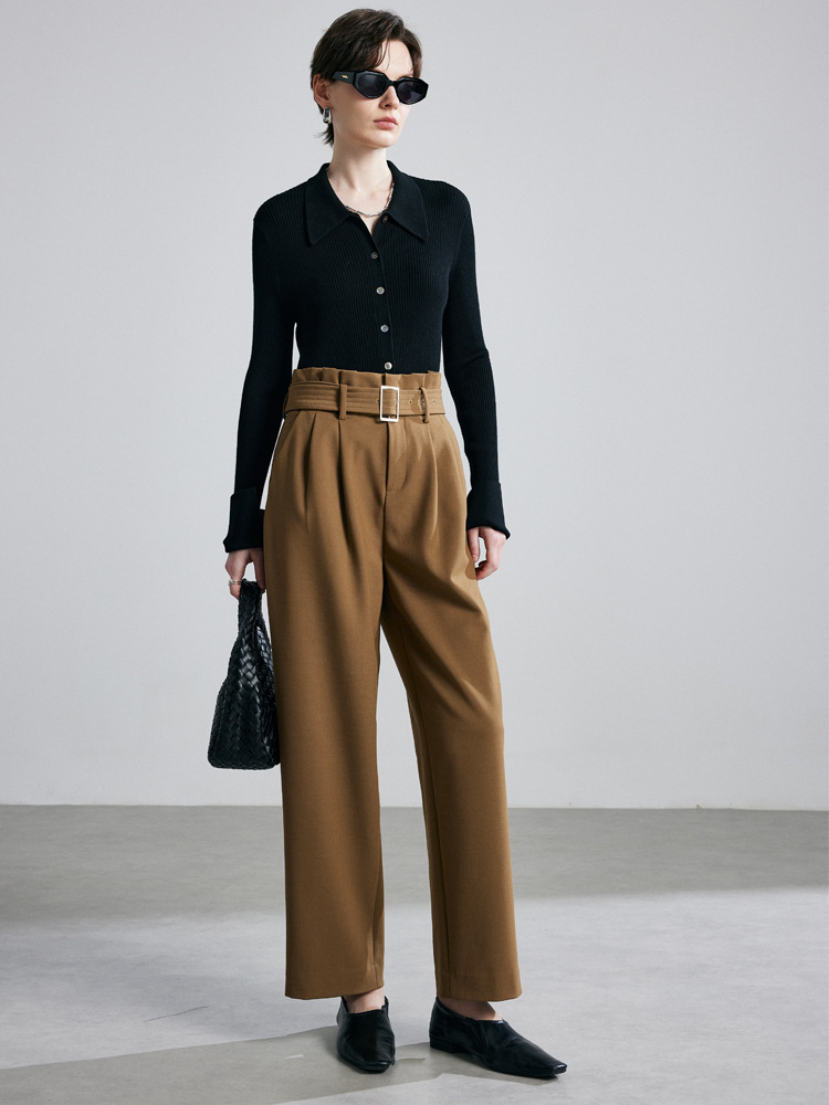 High-waisted, straight-leg trousers for women – a new autumn/winter style that exudes elegance and is perfect for any occasion, helping to slim the figure.