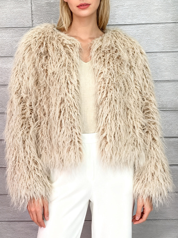 Fur coat, short style, autumn and winter, street style, trendy, sexy, faux fur top, women's clothing