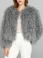 Fur coat, short style, autumn and winter, street style, trendy, sexy, faux fur top, women's clothing