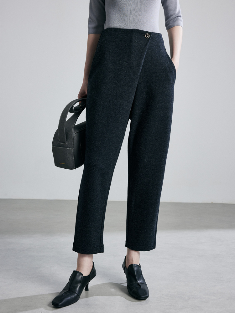 Woolen casual halter pants for women – thickened design for autumn and winter.