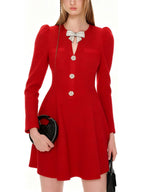 Elegant long-sleeved dresses; new models of high-end short skirts for women.