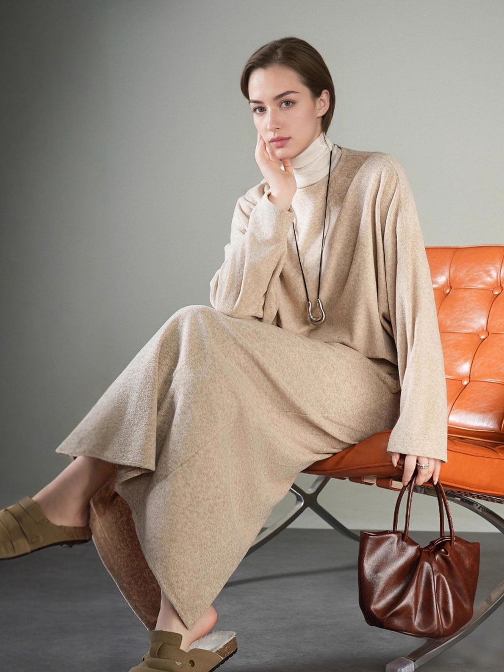 Autumn/Winter Set: Woolen Sweater and Skirt Set for Women