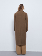 High-quality wool, cashmere, herringbone pattern, mid-length, thick, extra-long wool coat for women, autumn and winter.