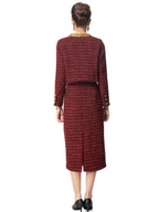 New women’s autumn/winter coat in a stylish red color – available as a stylish two-piece set.