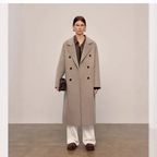 2025 Autumn Fashionable Versatile Casual Loose Lapel Long Wool Coat for Women